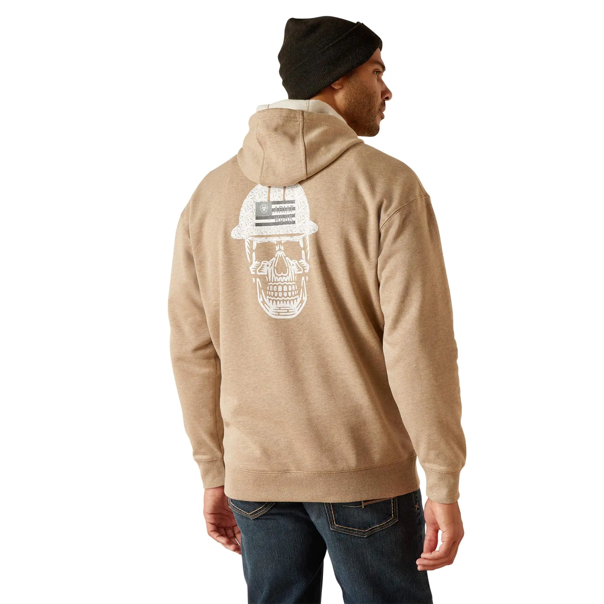 ARIAT Mens Rebar Roughneck Pullover Hoodie Oatmeal Heather 4X-Large